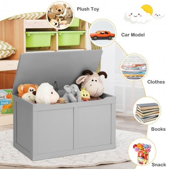 Wooden Chest Organizer Toy Storage Box/Grey