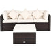 4 Pcs Ottoman Garden Deck Patio Rattan Wicker Furniture Set Cushioned Sofa - Cool Stuff & Accessories