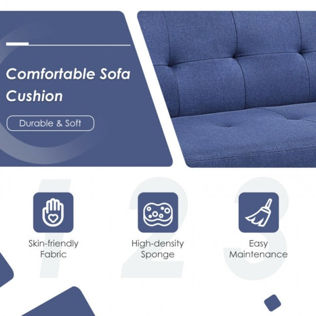 Convertible Futon Sofa Bed/Blue