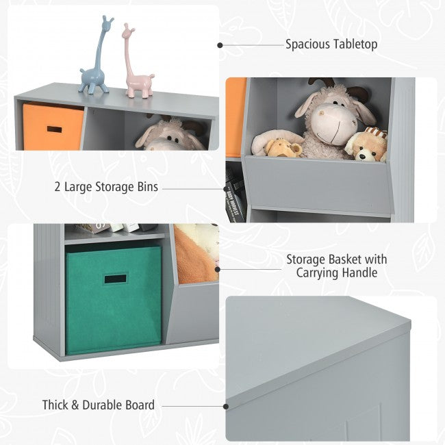 Kids Toy Storage Cabinet Shelf Organizer/Grey