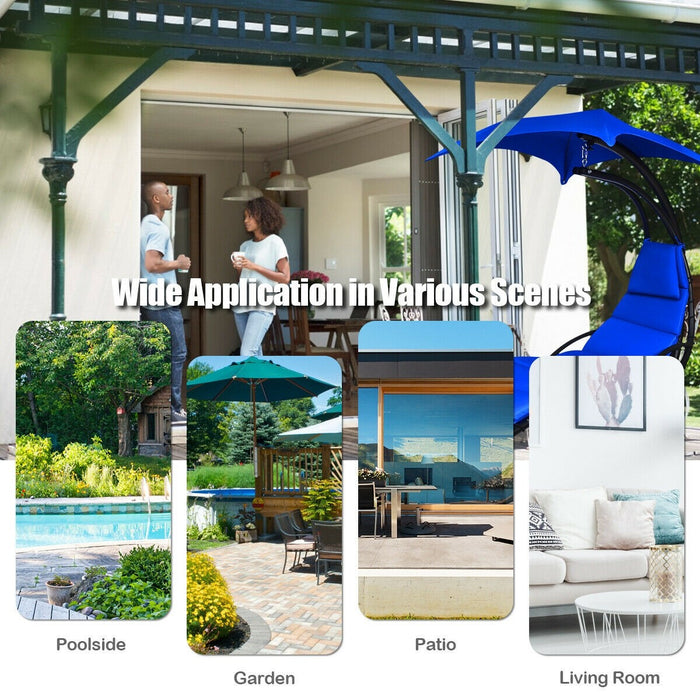Hanging Stand Chaise Lounger Swing Chair with Pillow/ Navy - Cool Stuff & Accessories