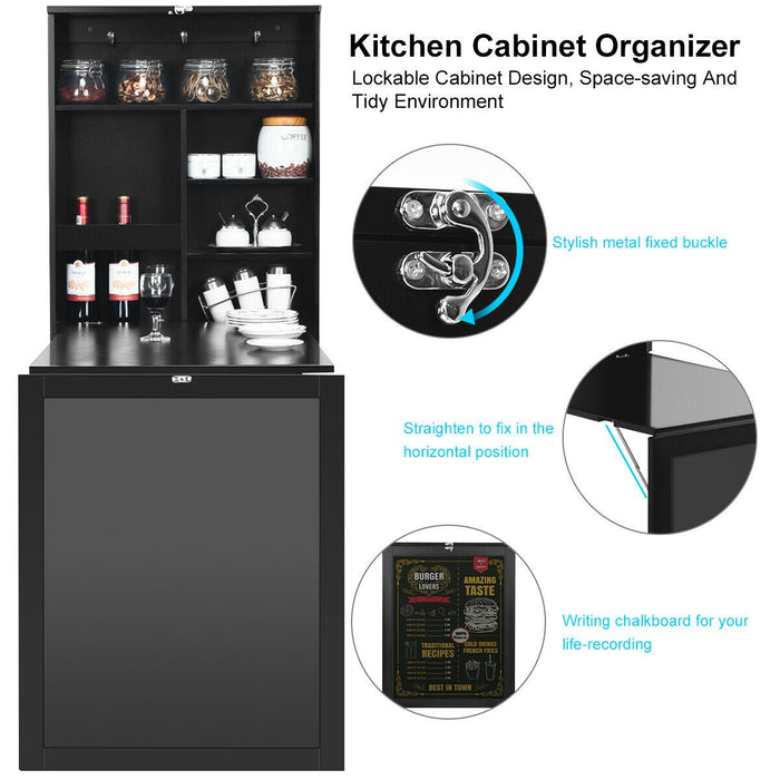 Convertible Wall Mounted Table with A Chalkboard/Black - Cool Stuff & Accessories