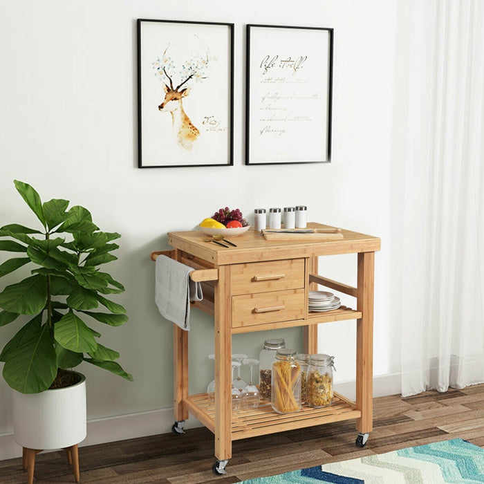 Bamboo Kitchen Cart with Drawers - Cool Stuff & Accessories