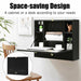Wall Mounted Folding Laptop Desk Hideaway Storage with Drawer/Black - Cool Stuff & Accessories