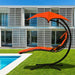 Hanging Stand Chaise Lounger Swing Chair with Pillow/ Orange - Cool Stuff & Accessories