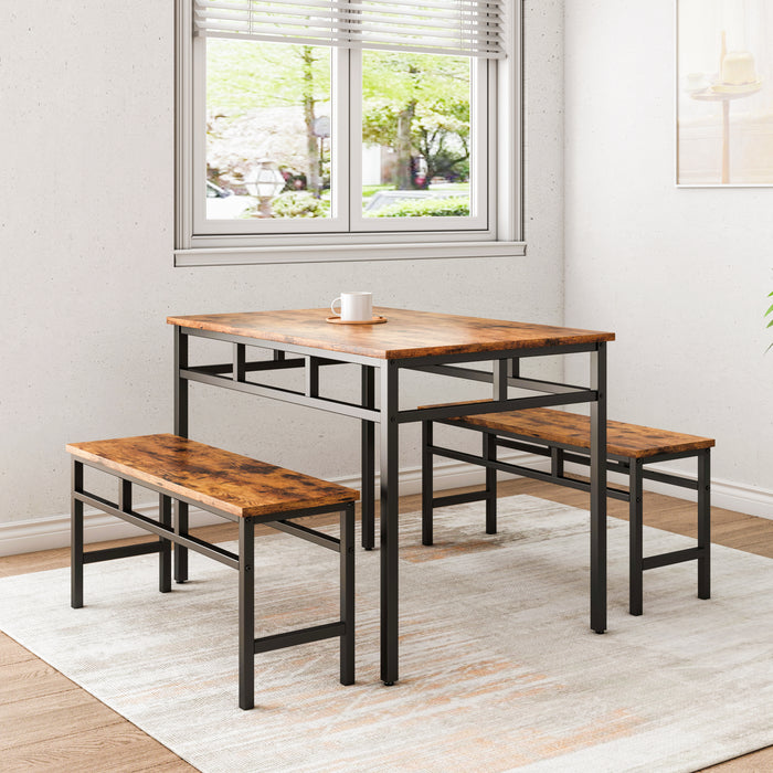 Dining table set 3PC/ Rustic Brown
