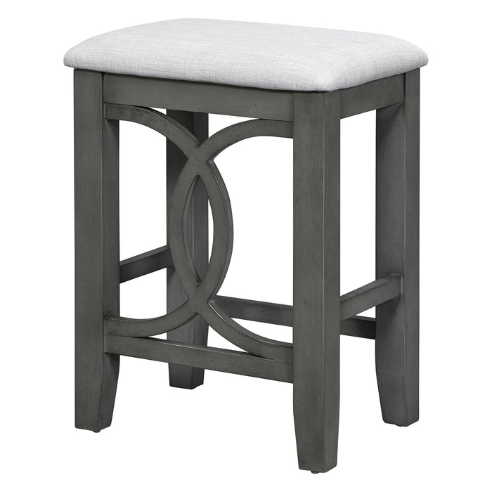 Farmhouse 3 Piece Counter Height Dining Table Set/ Gray