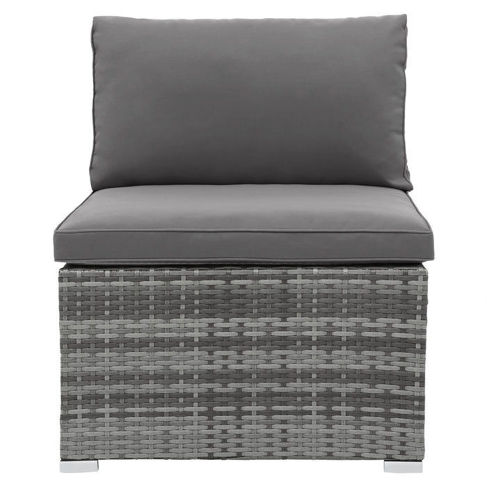 5 Pieces Outdoor Sectional Patio Rattan Sofa Set Rattan Daybed/Grey