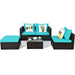 5 Pcs Patio Rattan Sectional Furniture Set /W Cushions - Cool Stuff & Accessories