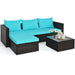 5 Pcs Patio Rattan Sectional Furniture Set /W Cushions - Cool Stuff & Accessories