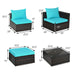 5 Pcs Patio Rattan Sectional Furniture Set /W Cushions - Cool Stuff & Accessories