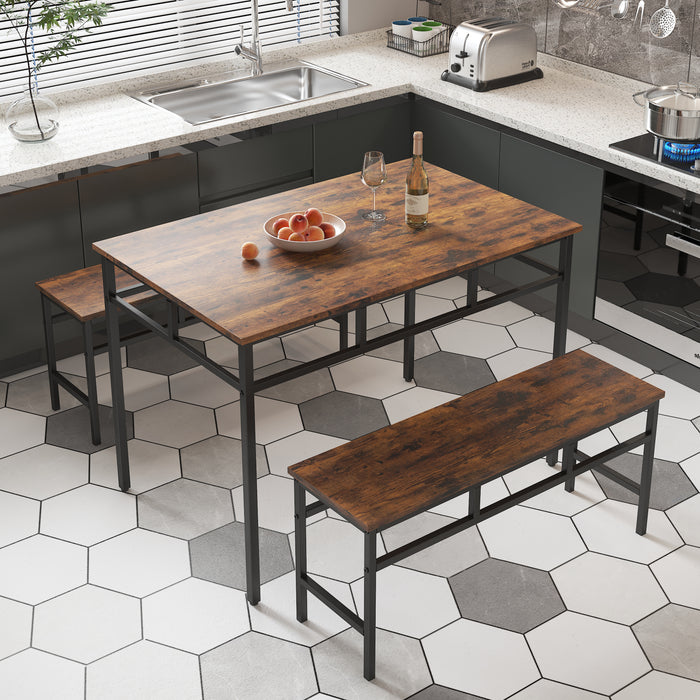 Dining table set 3PC/ Rustic Brown