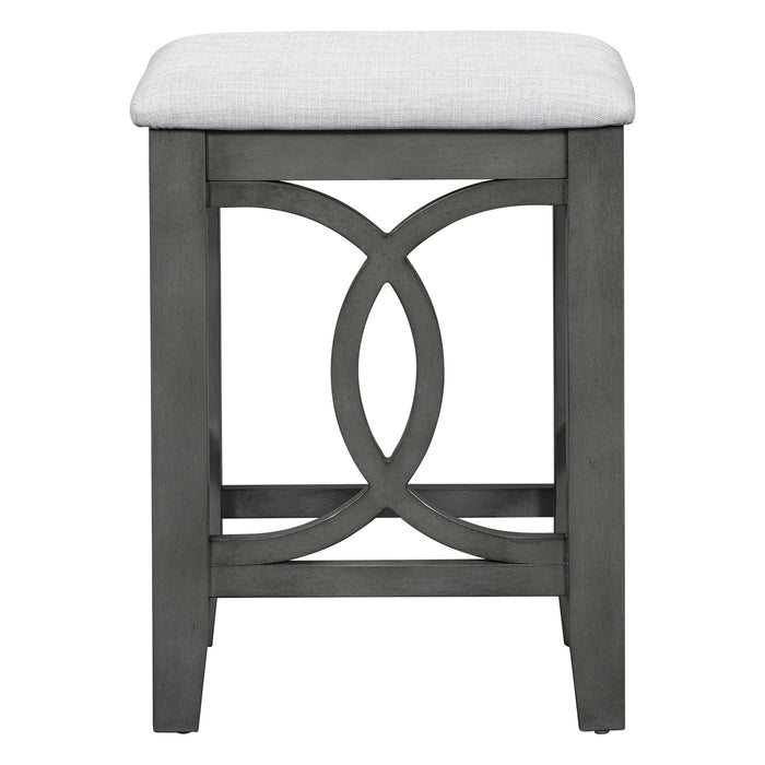 Farmhouse 3 Piece Counter Height Dining Table Set/ Gray