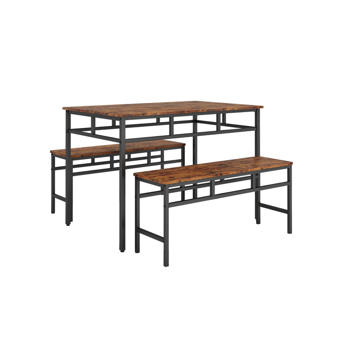 Dining table set 3PC/ Rustic Brown