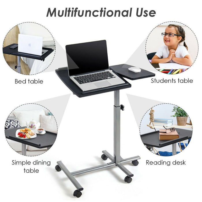 Adjustable Angle Height Rolling Laptop Table - Cool Stuff & Accessories