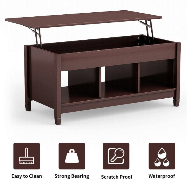 Lift Top Coffee Table with Hidden Storage Compartment/Coffee