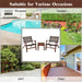 3PCS Outdoor Wooden Patio Rattan Furniture Set - Cool Stuff & Accessories
