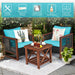 3 Pcs Patio Wicker Furniture Sofa Set with Wooden Frame and Cushion - Cool Stuff & Accessories