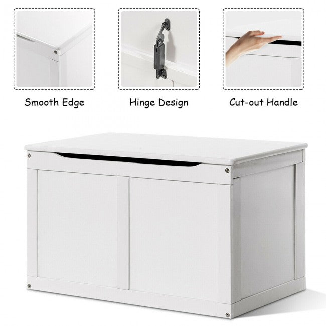 Wooden Chest Organizer Toy Storage Box/White