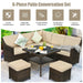 6 Pcs Patio Rattan Dining Sofa Funiture Set - Cool Stuff & Accessories