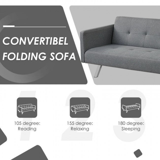 Convertible Futon Sofa Bed/Grey