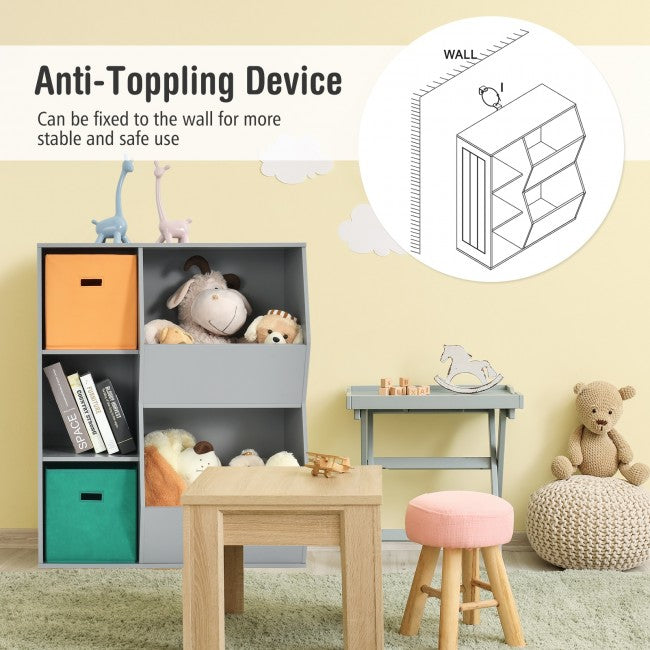 Kids Toy Storage Cabinet Shelf Organizer/Grey