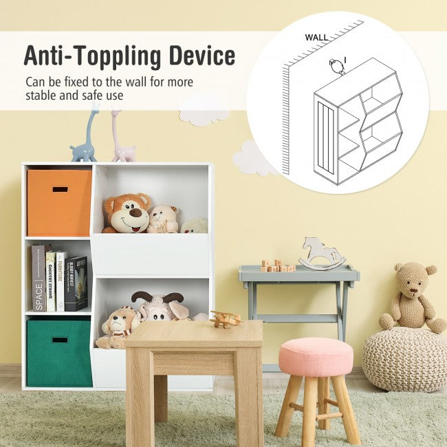 Kids Toy Storage Cabinet Shelf Organizer/White