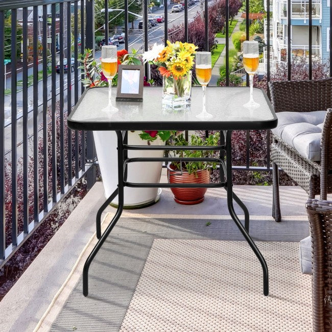 32 Inch Patio Frame Square Table/ Black