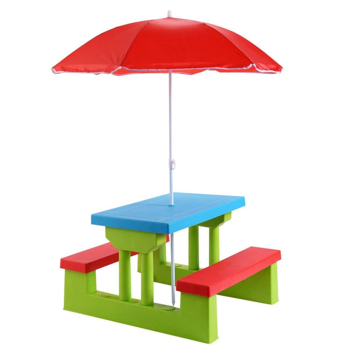 Kids Picnic Folding Table and Bench with Umbrella/ Green - Cool Stuff & Accessories