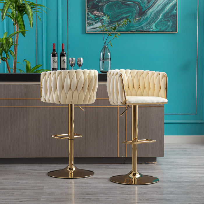 Set of 2 Bar Stools/ Ivory