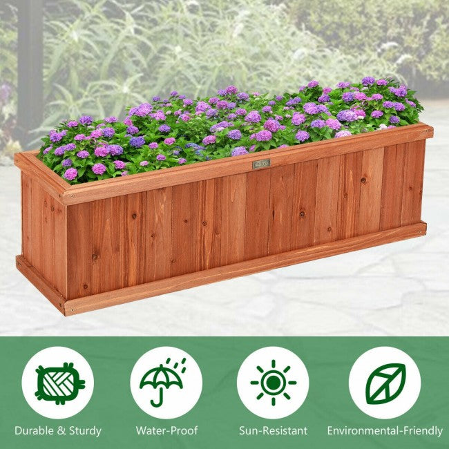 3 Feet x 3 Inch Wooden Decorative Planter Box/Brown