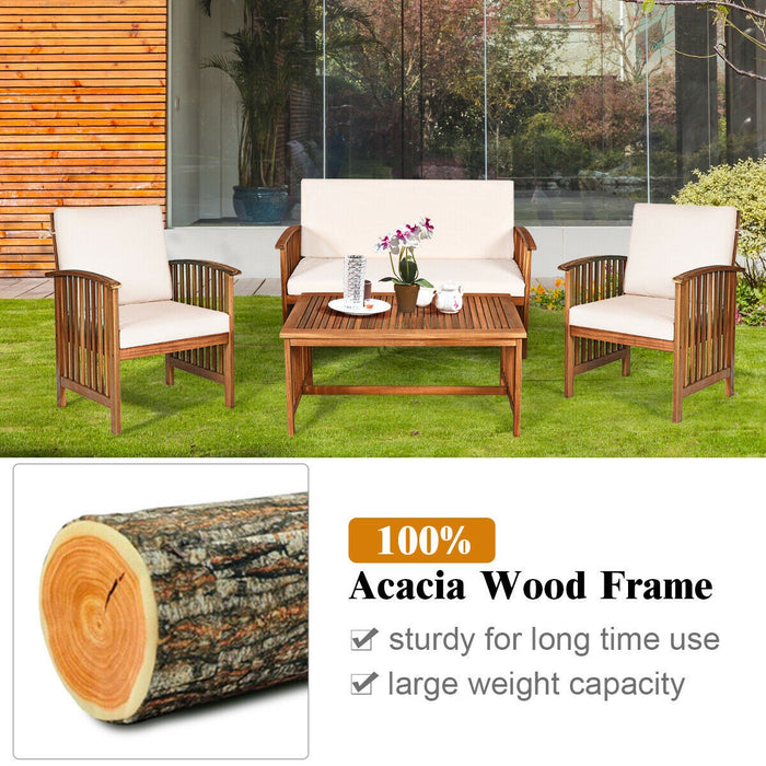 4PCS Patio Solid Wood Furniture Set - Cool Stuff & Accessories