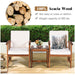 3PC Solid Wood Outdoor Patio Sofa Furniture Set - Cool Stuff & Accessories
