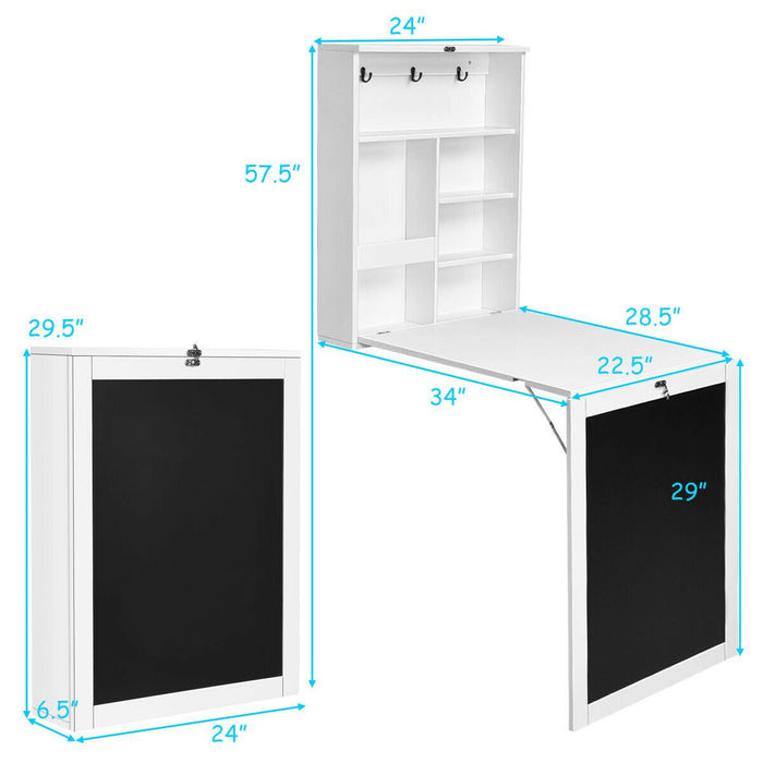 Convertible Wall Mounted Table with A Chalkboard/White - Cool Stuff & Accessories