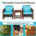 3 Pcs Patio Wicker Furniture Sofa Set with Wooden Frame and Cushion - Cool Stuff & Accessories