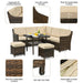 6 Pcs Patio Rattan Dining Sofa Funiture Set - Cool Stuff & Accessories