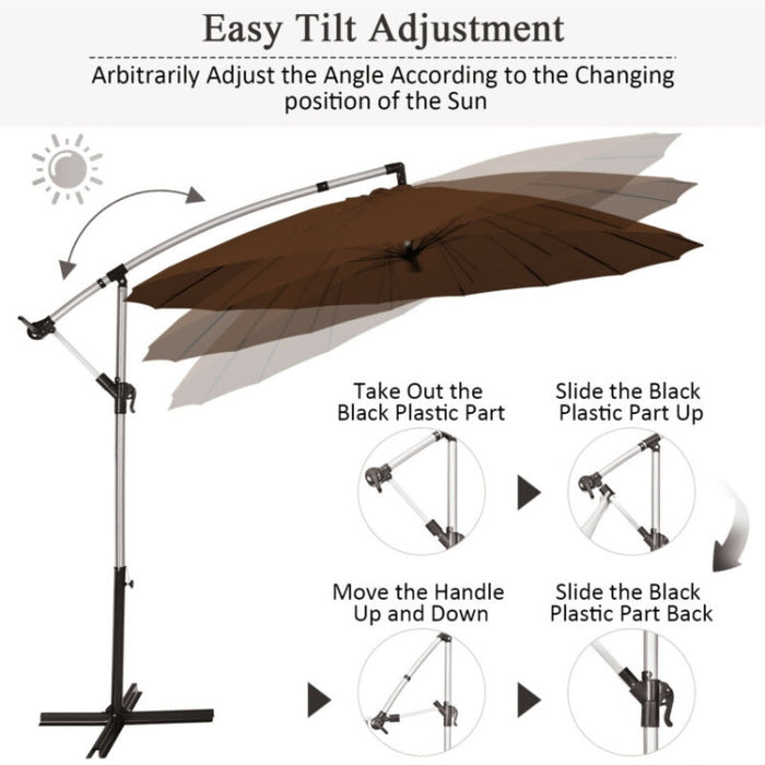 10 Feet Patio Offset Umbrella/Tan