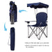 Portable Folding Beach Canopy Chair with Cup Holders/ Blue - Cool Stuff & Accessories