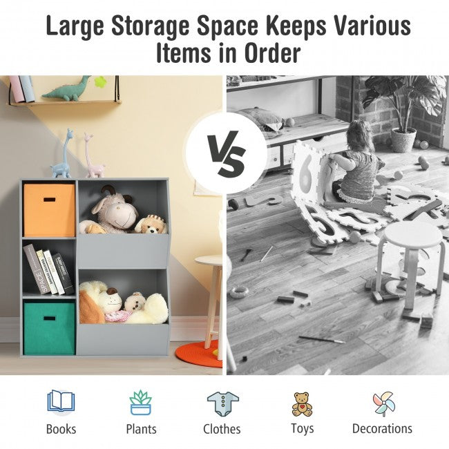 Kids Toy Storage Cabinet Shelf Organizer/Grey