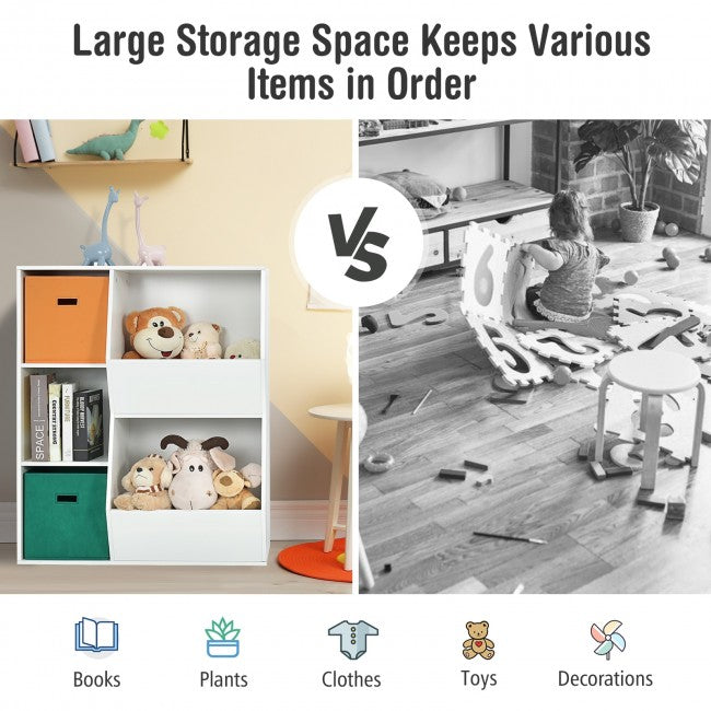 Kids Toy Storage Cabinet Shelf Organizer/White