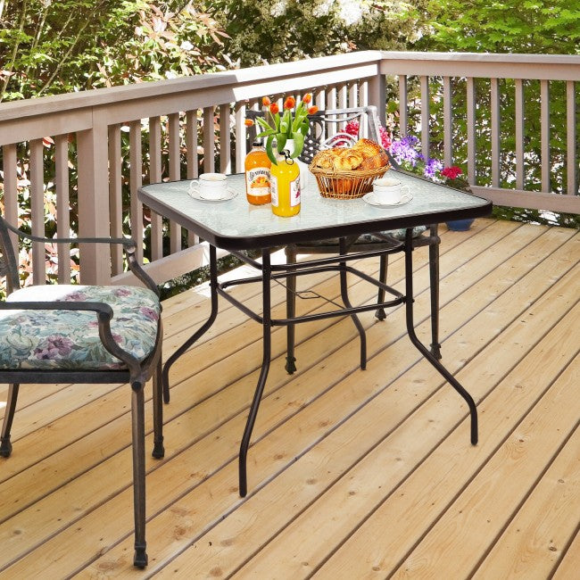 32 Inch Patio Frame Square Table/ Black