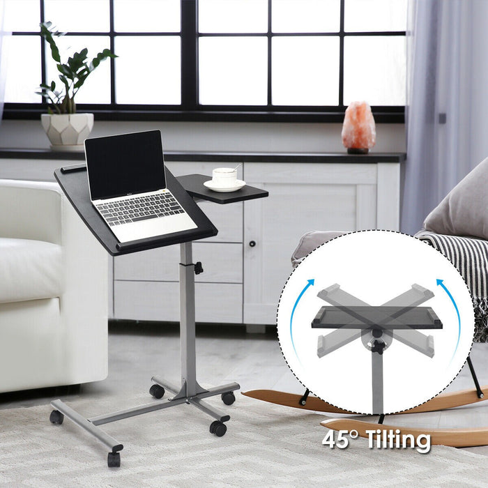 Adjustable Angle Height Rolling Laptop Table - Cool Stuff & Accessories