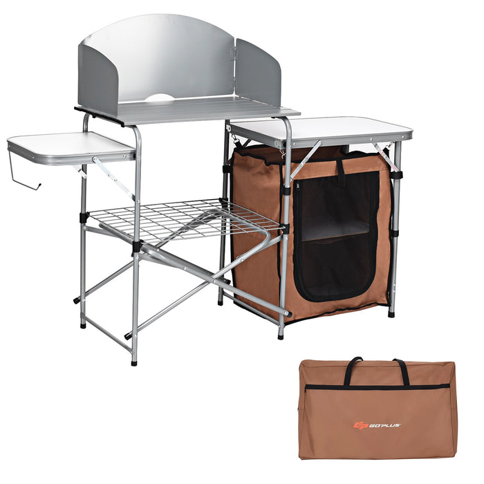 Foldable Outdoor BBQ Grilling Table With Windscreen Bag - Cool Stuff & Accessories