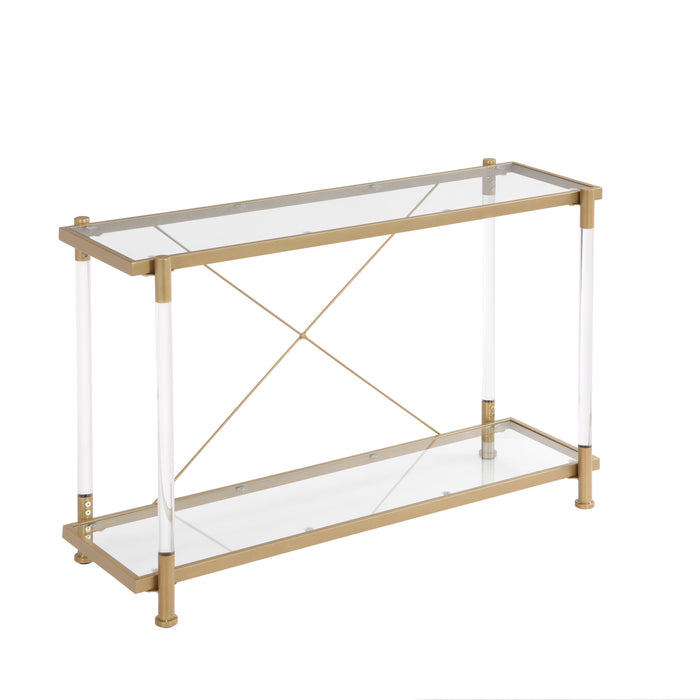 Acrylic Glass Console Table/ Gold