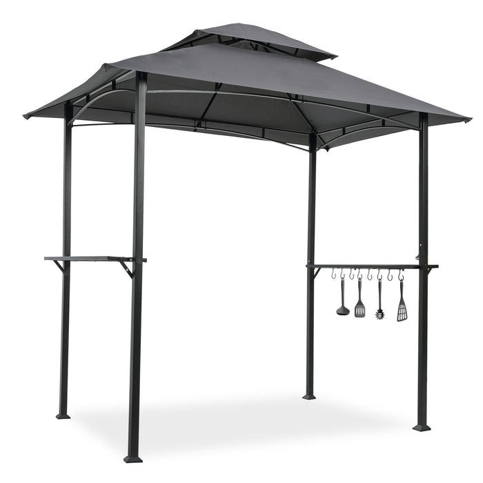 Outdoor Grill Gazebo 8 x 5 Ft Shelter Tent/Grey