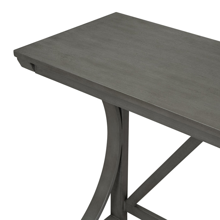 Farmhouse 3 Piece Counter Height Dining Table Set/ Gray