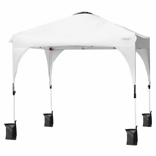 8' x 8' Outdoor Pop Up Tent Canopy Sun Shelter with Roller Bag