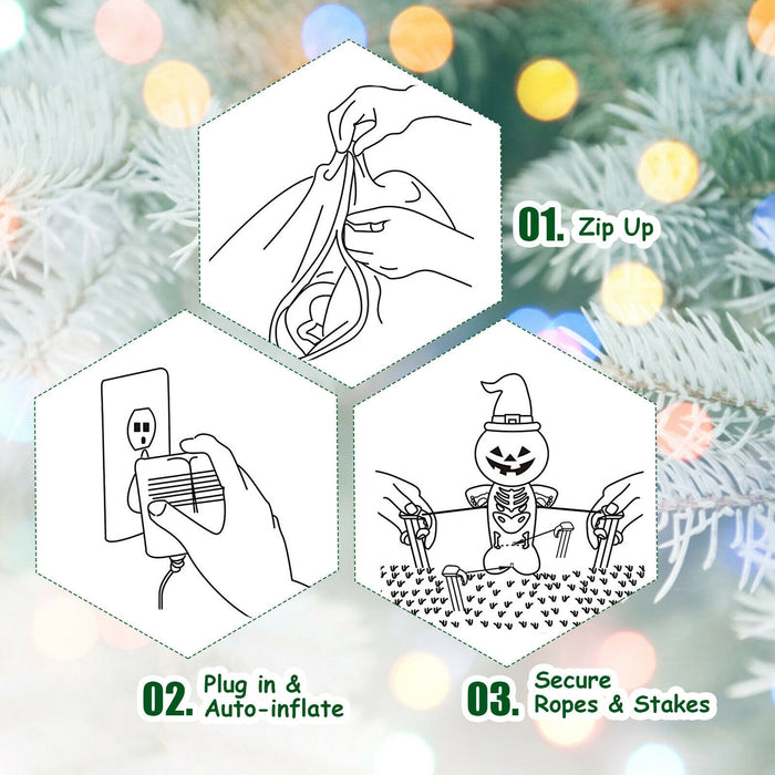 6.5 Feet Outdoor Inflatable Christmas Tree Santa Decor with LED Lights