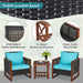 3 Pcs Patio Wicker Furniture Sofa Set with Wooden Frame and Cushion - Cool Stuff & Accessories