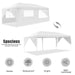 10' x 20' 6 Sidewalls Canopy Tent with Carry Bag - Cool Stuff & Accessories